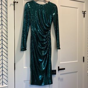 Dress the Population emerald green sequin dress